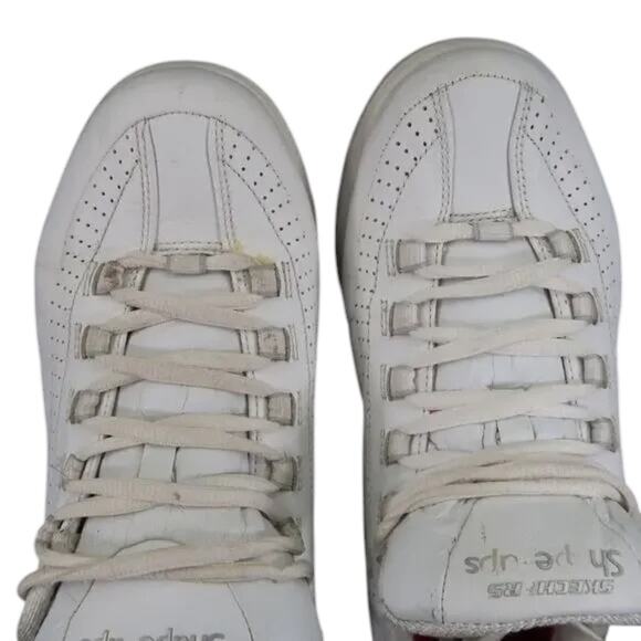 Skechers Shoes Womens 9 Shape Up Sneaker Work Slip Resistant Leather White Retro - Picture 10 of 15